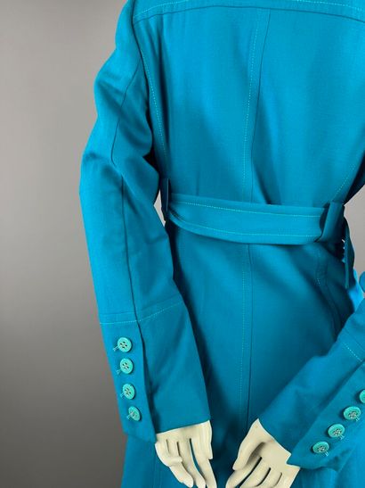 FERAUD - Manteau en laine bleu canard - Taille...