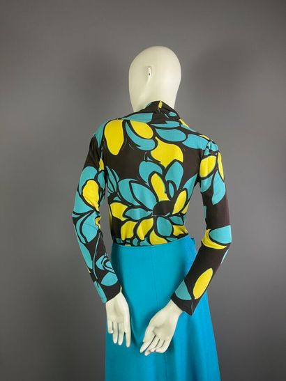 FERAUD / COURRÈGES - Top en jersey fleuri...