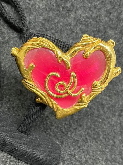 CHRISTIAN LACROIX - Broche Coeur en métal...