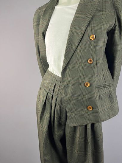 INFINITIF - Tailleur pantalon en laine vert...