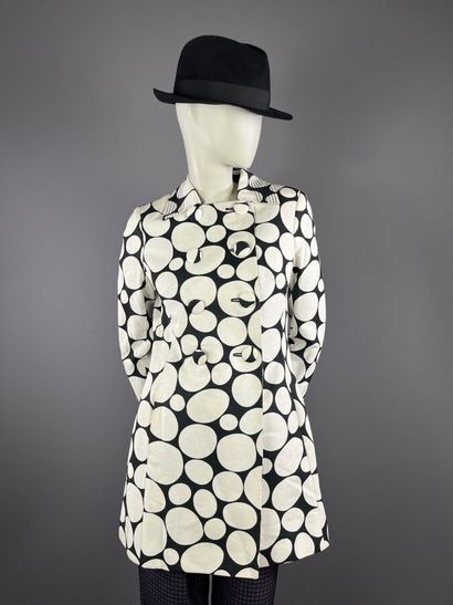 LOUIS FERAUD - Veste longue croisée en coton...