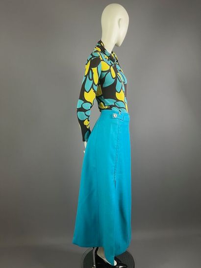 FERAUD / COURRÈGES - Top en jersey fleuri...