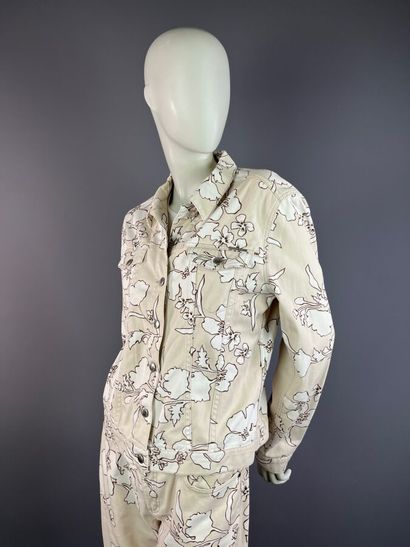 ESCADA Sport - Ensemble en denim beige fleuri:...