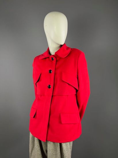 LOUIS FERAUD - Veste rouge en laine et cachemire...