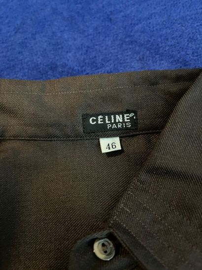 CELINE Paris - Blouse en laine marron - Années...