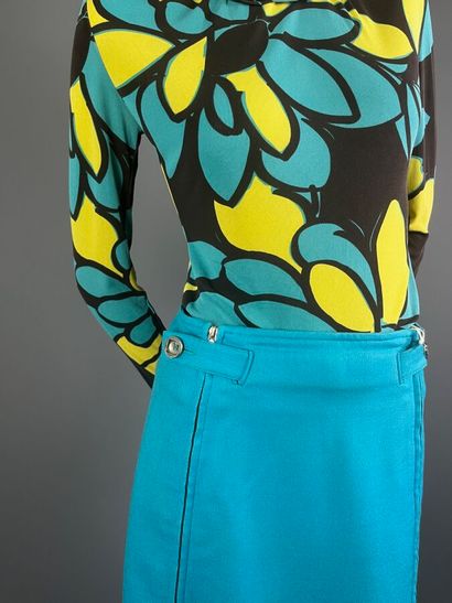 FERAUD / COURRÈGES - Top en jersey fleuri...