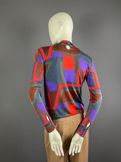 FERAUD / ESCADA- Blouse en jersey géométrique...