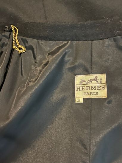 HERMÈS Paris - Jupe longue en laine vierge...