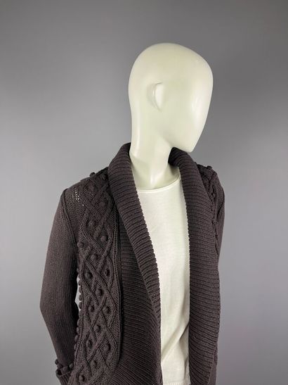 GEORGES RECH - pull en lainage tricot marron...
