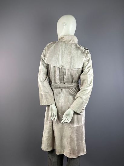 HÉLÈNE GAINVILLE - Trench en fourrure gris...