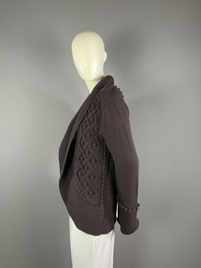 GEORGES RECH - pull en lainage tricot marron...