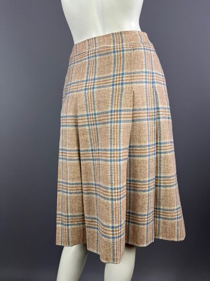 BURBERRYS' - Jupe en laine écossais beige...