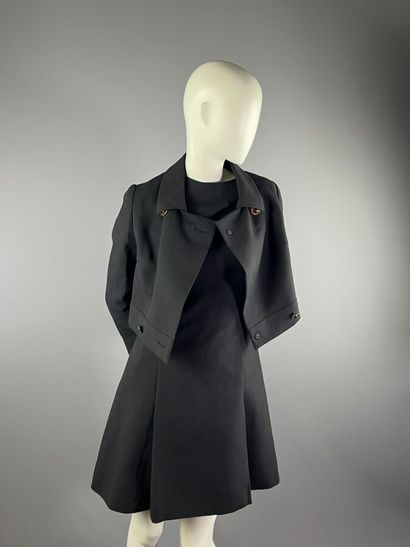 TAFFANY Paris - Ensemble robe en laine noire...