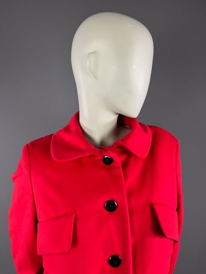 LOUIS FERAUD - Veste rouge en laine et cachemire...