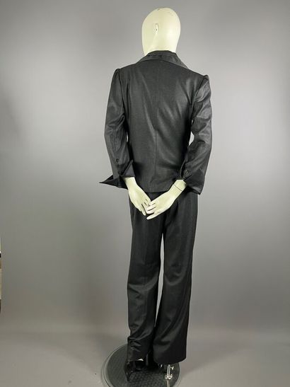 FÉRAUD - Tailleur pantalon en laine gris...