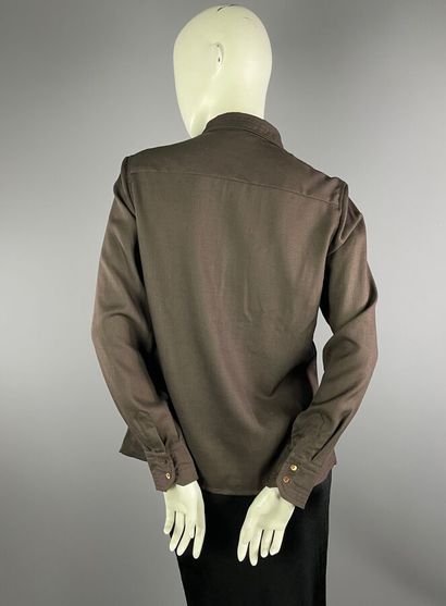 CELINE Paris - Blouse en laine marron - Années...