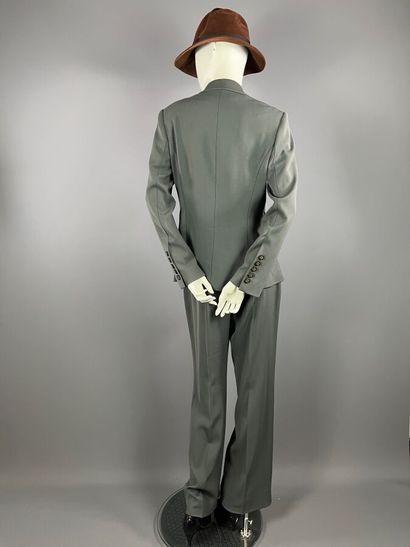 FERAUD - Tailleur pantalon en jersey gris-vert...
