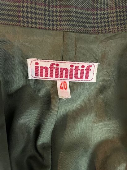 INFINITIF - Tailleur pantalon en laine vert...