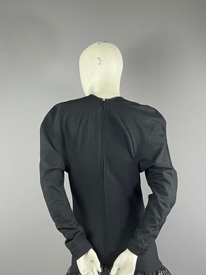 Années 80 - Robe du soir en jersey noir et...