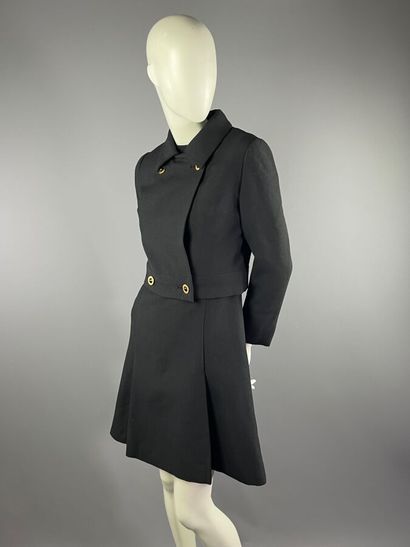 TAFFANY Paris - Ensemble robe en laine noire...