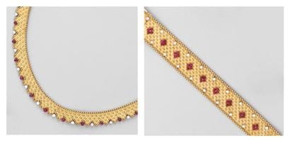 Collier et bracelet en or jaune formés chacun...