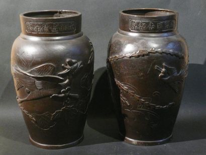 Paire de vases en bronze dans le style des...