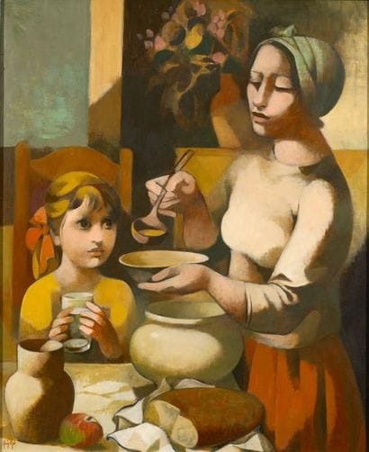 Manolo RUIZ PIPO (1929-1999)
Le souper d'Alienor...