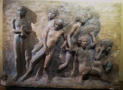 ECOLE FRANCAISE
Bas relief en plâtre (petits...