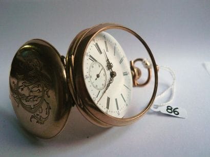 Montre de gousset en or jaune à remontoir,...