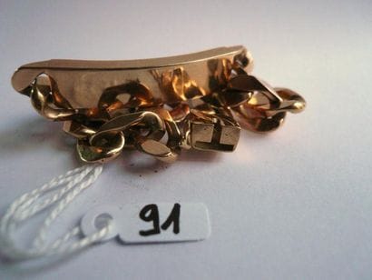 Bracelet à maille gourmette en or jaune à...