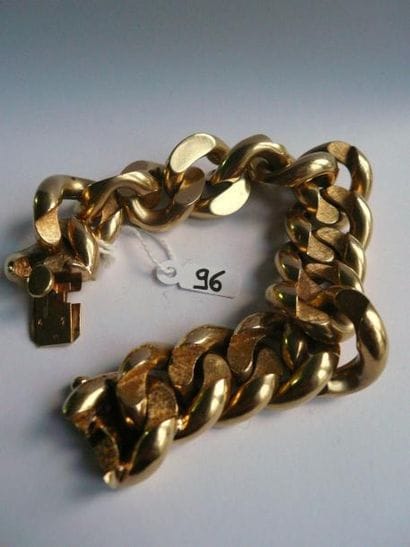 Bracelet en or jaune à maillons ronds et...