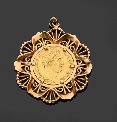 Pendentif en or jaune 18 k (750 millièmes)...