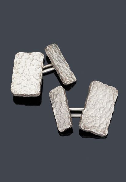 Paire de boutons de manchettes rectangulaires...