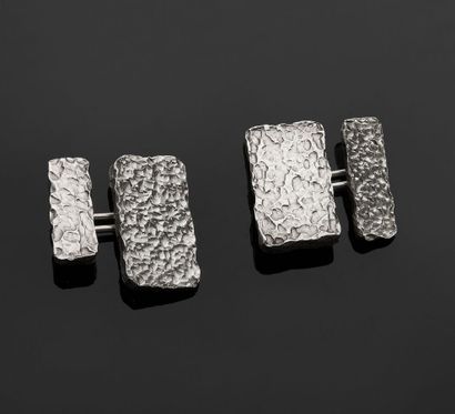 Paire de boutons de manchettes rectangulaires...
