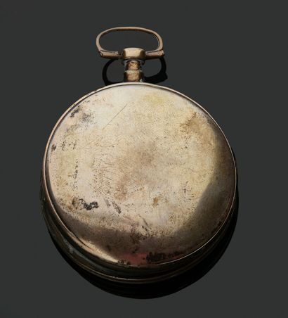 Montre à gousset en argent à cadran émaillé...