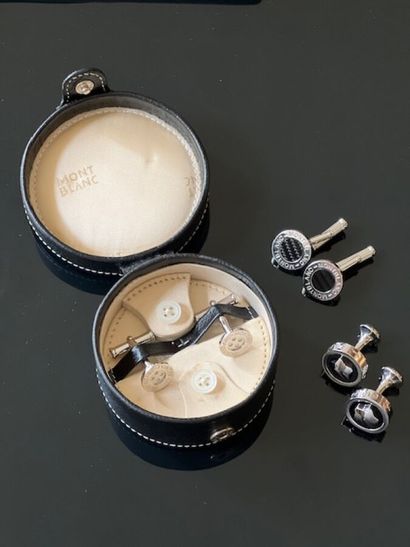 MONTBLANC - Trois boutons de manchettes en...