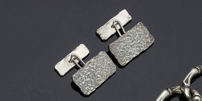 Paire de boutons de manchettes rectangulaires...