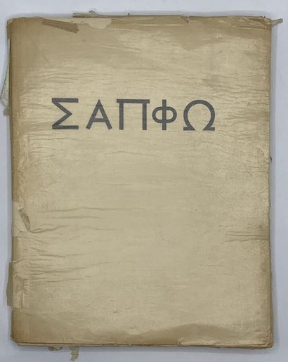 SAPPHO. Fragments. Paris, Aux frais d'un...