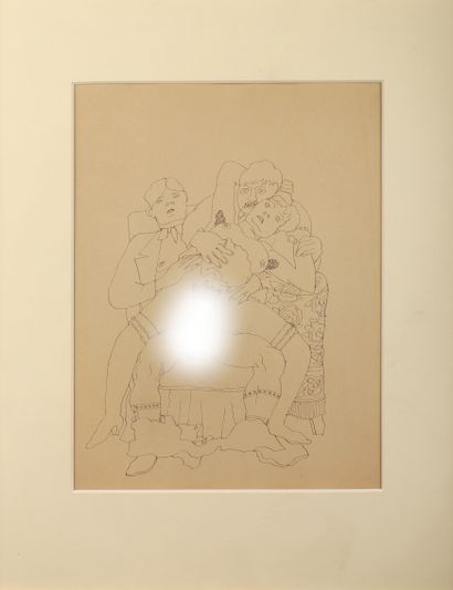 Jean COCTEAU (1889-1963)
Trio: two men and...