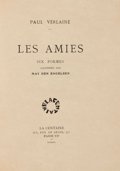 VERLAINE (Paul). Les Amies. Six poems. Paris,...
