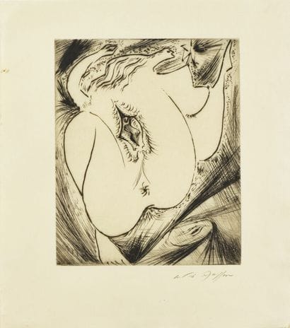 ANDRE MASSON
Étude de nu féminin, circa 1955,...