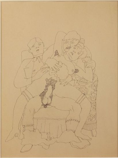 Jean COCTEAU (1889-1963)
Trio: two men and...