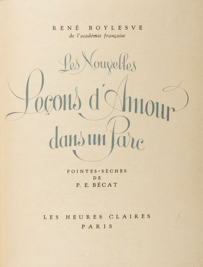 BOYLESVE (René). o La Leçon d'amour dans...