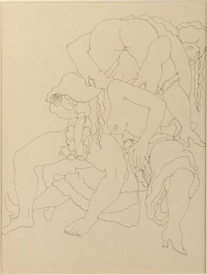 Jean COCTEAU (1889-1963)
Trio: two women...