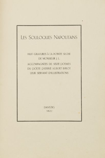 BIROT (Pierre Albert). The Neapolitan Soliloquies....