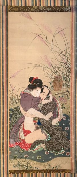 JAPAN - 20th century
Ink on silk, erotic...