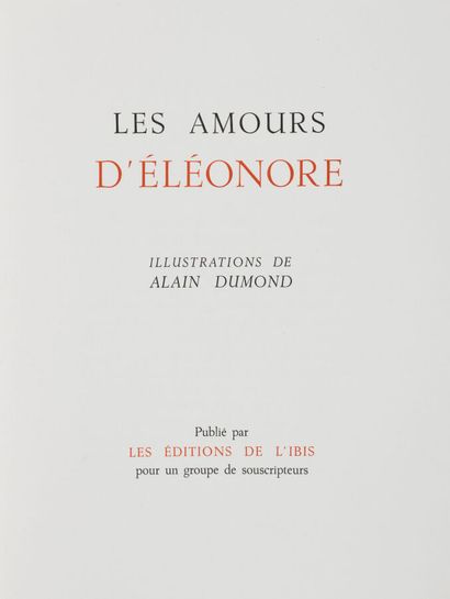 [ANONYMOUS]. Les Amours d'Éléonore. S. l.,...