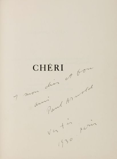 COLETTE. Chéri. Paris, Les Éditions de la...