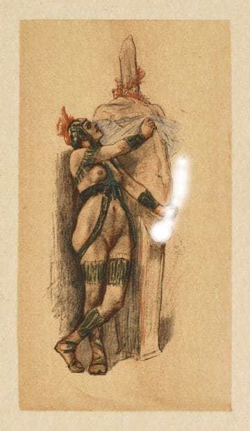 AFTER FELICIEN ROPS
Prêtresse antique, heliogravure,...