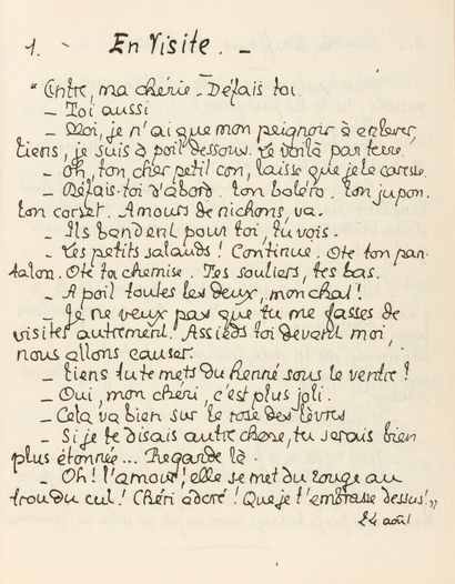 [LOUYS (Pierre)]. Petites Scènes amoureuses....